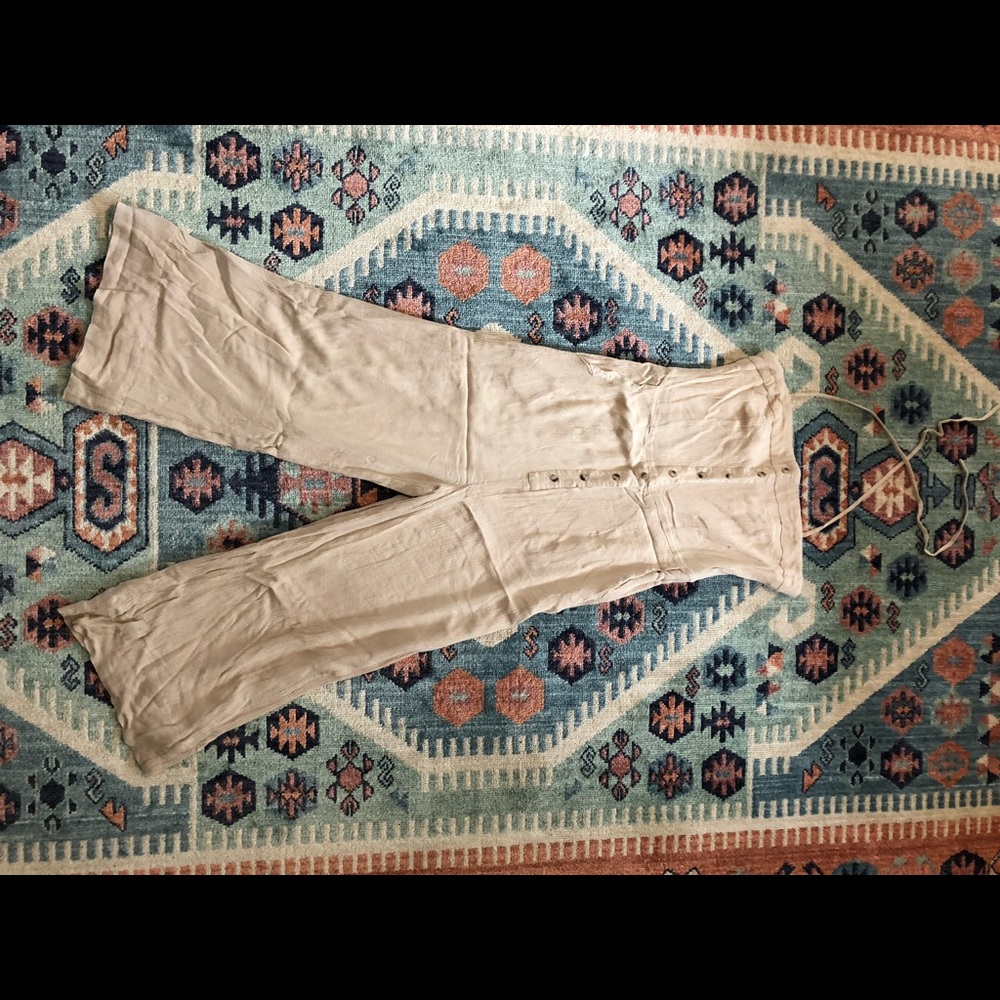 SILENCE AND NOISE LINEN ROMPER SIZE 4